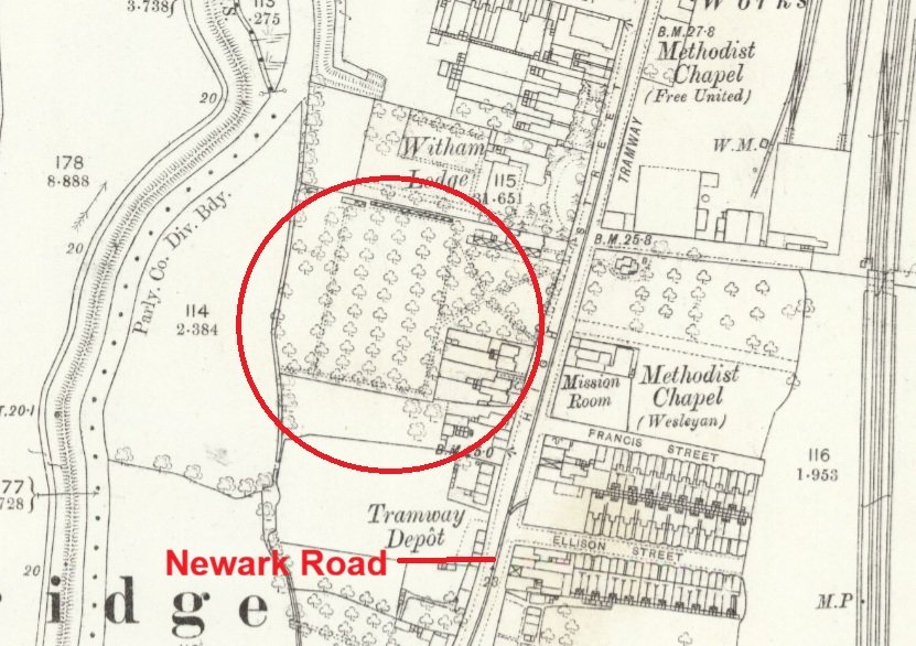 Lincoln - Bracebridge Recreation Ground : Map credit National Library of Scotland